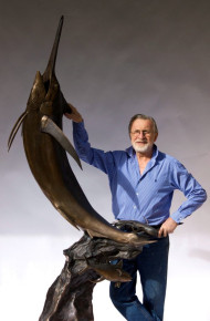 The beauty, strength and wonder of billfish always fascinated Bodo and they were the subject of many sculptures. Wonderful curved lines and powerful shapes, combined with the balance of the water, create the finished piece he would be proud of.