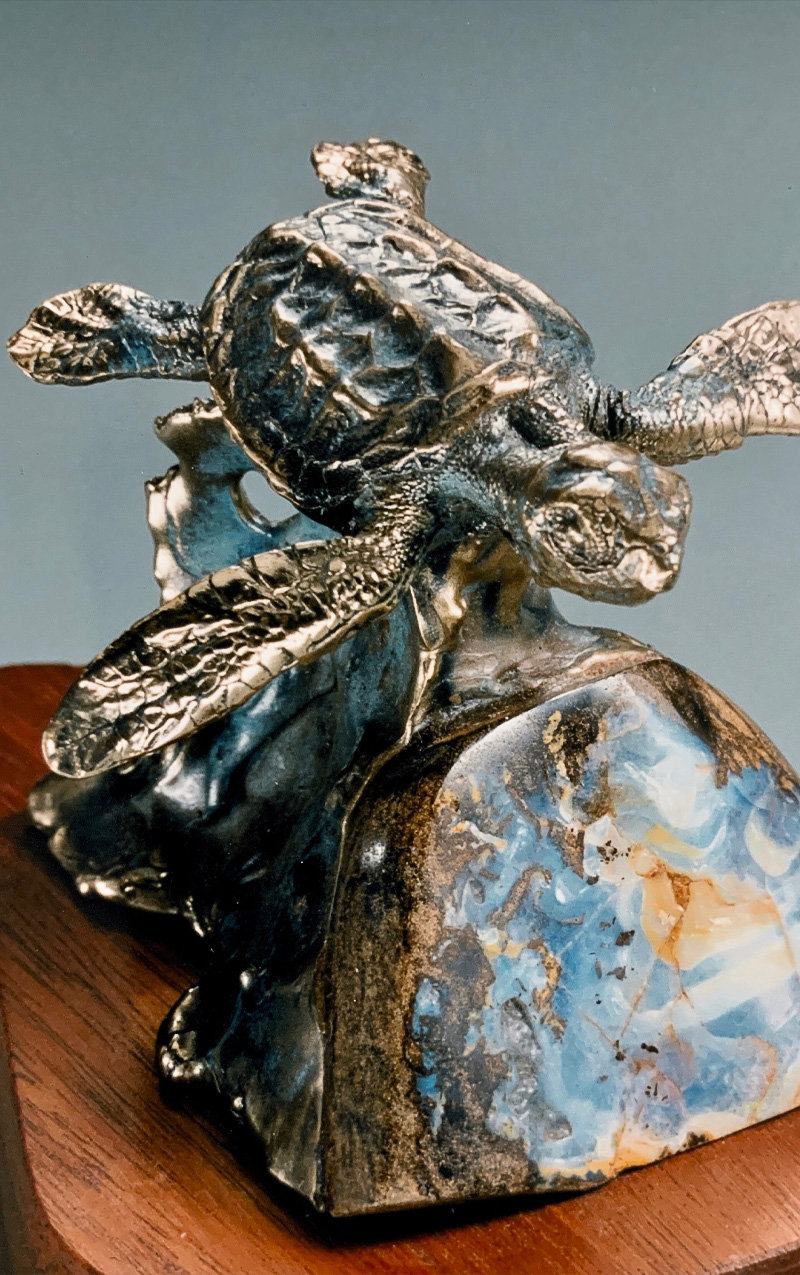 Turtle fine art sculpture, Bodo Studio Mariners Collection